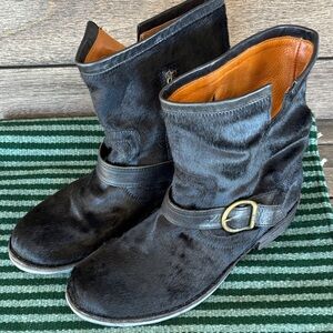 Fiorentini+Baker Black Pony-hair Ankle Boots 39
